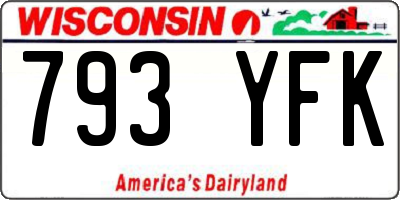 WI license plate 793YFK