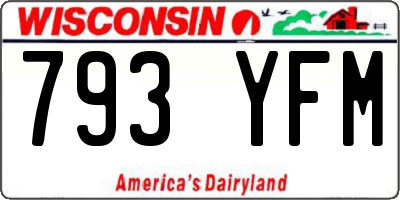 WI license plate 793YFM