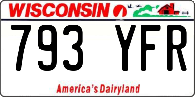 WI license plate 793YFR