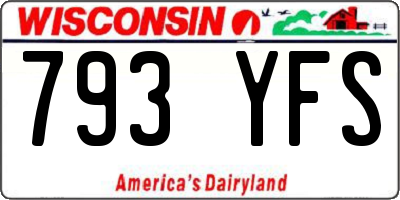 WI license plate 793YFS
