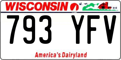 WI license plate 793YFV