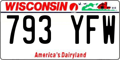 WI license plate 793YFW