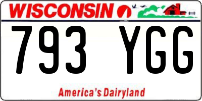WI license plate 793YGG