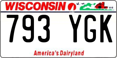 WI license plate 793YGK