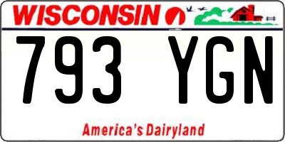WI license plate 793YGN