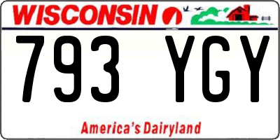 WI license plate 793YGY