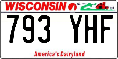 WI license plate 793YHF