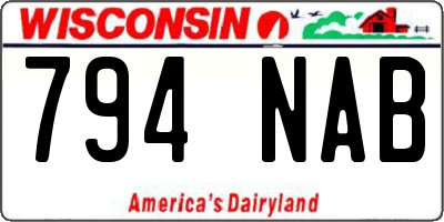 WI license plate 794NAB
