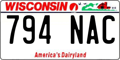 WI license plate 794NAC