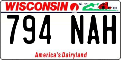 WI license plate 794NAH