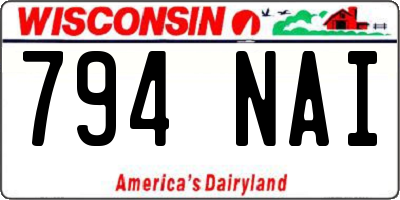 WI license plate 794NAI