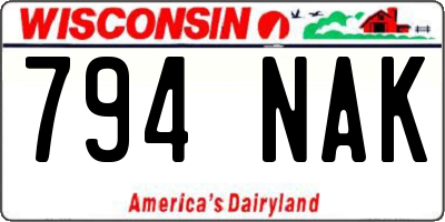 WI license plate 794NAK