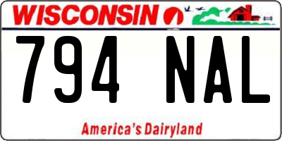 WI license plate 794NAL