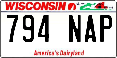 WI license plate 794NAP
