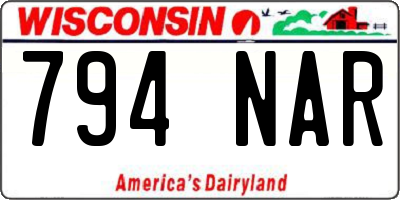 WI license plate 794NAR