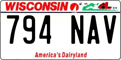 WI license plate 794NAV