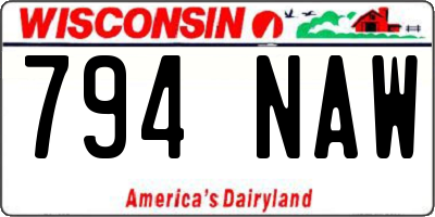 WI license plate 794NAW