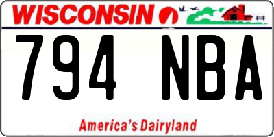 WI license plate 794NBA
