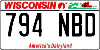 WI license plate 794NBD