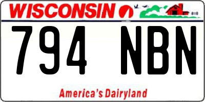 WI license plate 794NBN