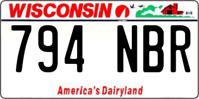 WI license plate 794NBR