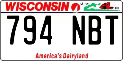WI license plate 794NBT