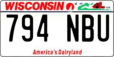 WI license plate 794NBU