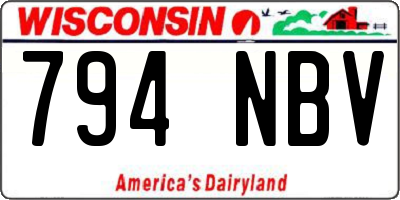 WI license plate 794NBV