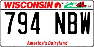WI license plate 794NBW