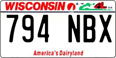 WI license plate 794NBX