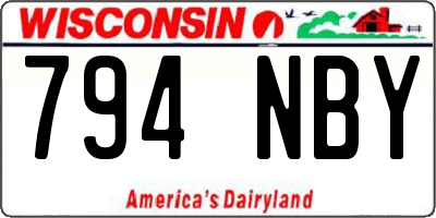 WI license plate 794NBY