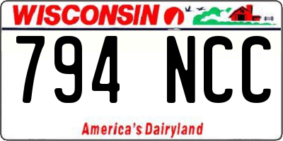 WI license plate 794NCC