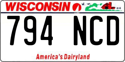 WI license plate 794NCD
