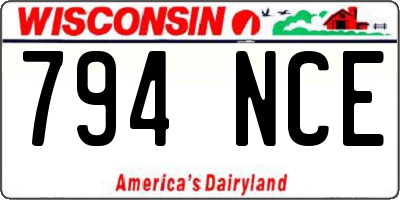 WI license plate 794NCE