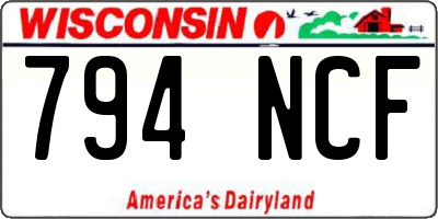 WI license plate 794NCF