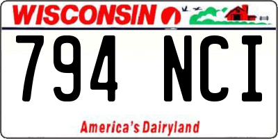 WI license plate 794NCI