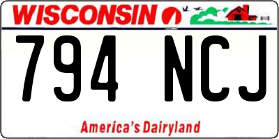 WI license plate 794NCJ