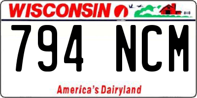 WI license plate 794NCM