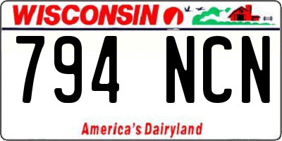 WI license plate 794NCN
