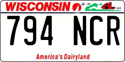 WI license plate 794NCR