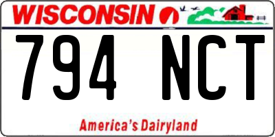 WI license plate 794NCT