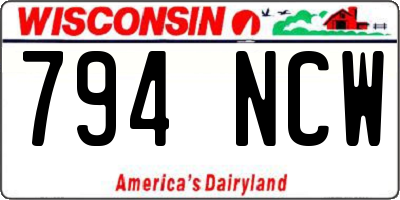 WI license plate 794NCW
