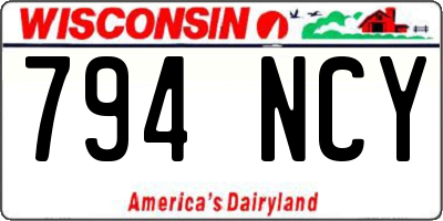 WI license plate 794NCY
