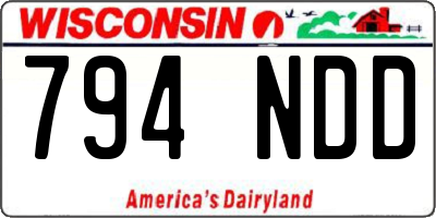 WI license plate 794NDD