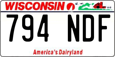 WI license plate 794NDF