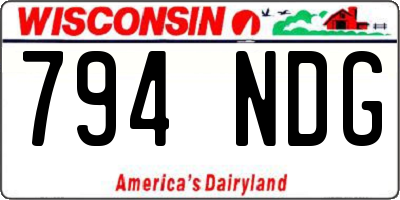 WI license plate 794NDG