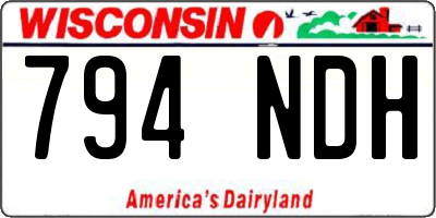 WI license plate 794NDH