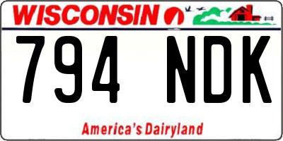 WI license plate 794NDK