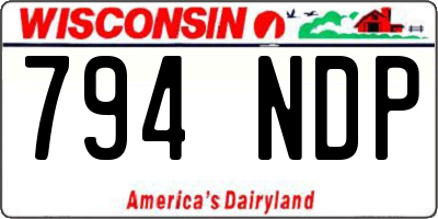 WI license plate 794NDP