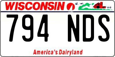 WI license plate 794NDS